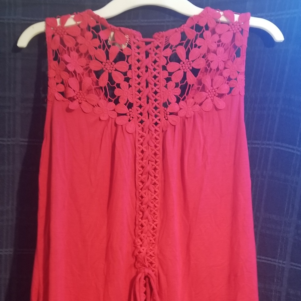 Pink tank top Cupio brand lace bright pink size M